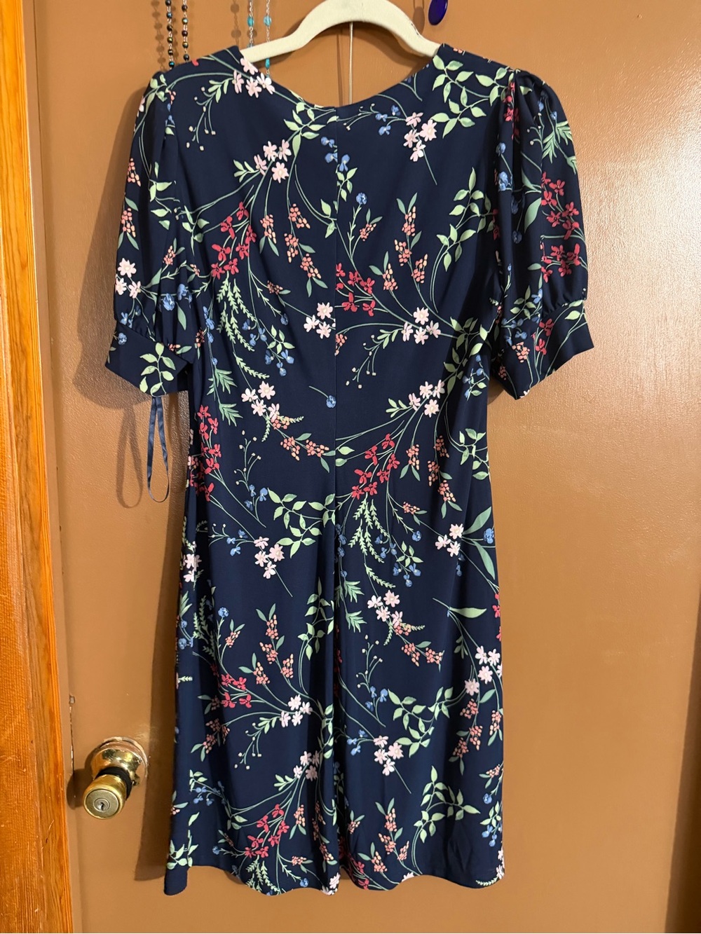 Tommy Hilfiger Navy Floral Puff-Sleeve Dress
